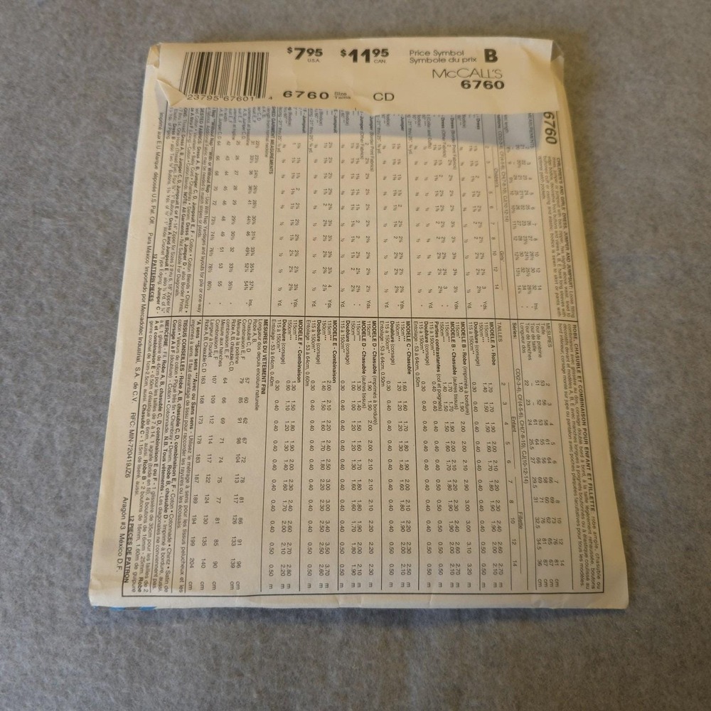 McCALL'S 6760 GIRLS DOUBLE BREASTED DRESS JUMPER ROMPER PATTERN SIZE 2,3,4 - Picture 3 of 5